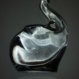 Heavy Art Glass Elephant Paperweight